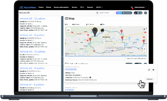 Monitoring of route completion and order fulfillment.